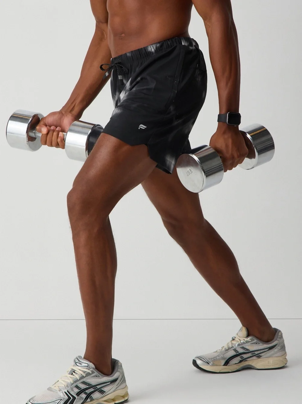 Fabletics Black and White Tie-Dye Men's Athletic Shorts